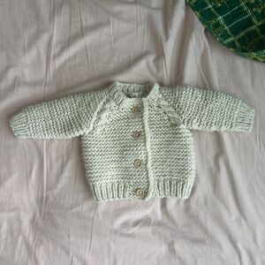 Cozy Cream Knit Baby Cardigan Sweater Huggalugs